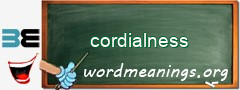 WordMeaning blackboard for cordialness